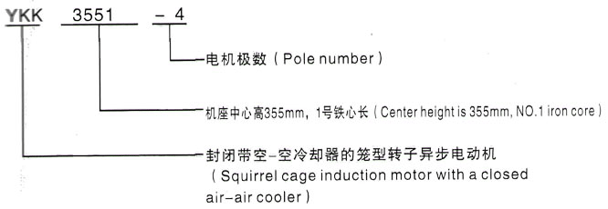 YKK系列(H355-1000)高压YJTG-315L1-4A/160KW三相异步电机西安泰富西玛电机型号说明